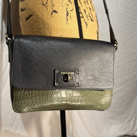 Cole Haan purse shoulder bag crossbody croc embossed leather Luxury - Picture 5 of 12